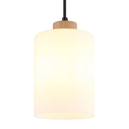 Globo - Lampa wisząca na lince 1xE27/60W/230V dąb/biały