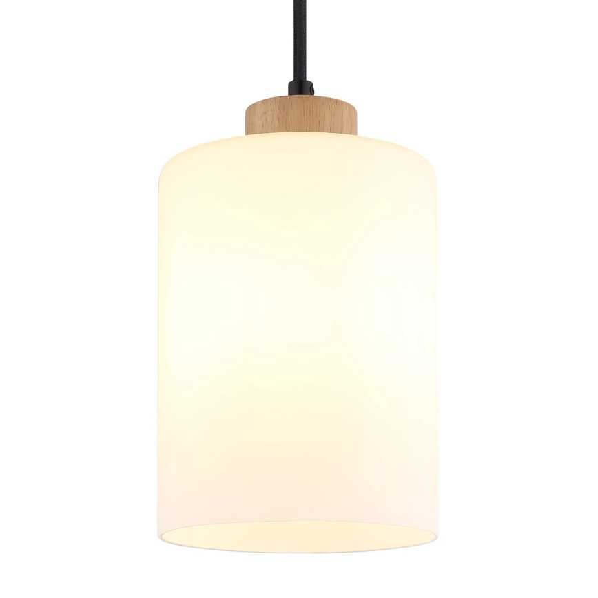 Globo - Lampa wisząca na lince 1xE27/60W/230V dąb/biały