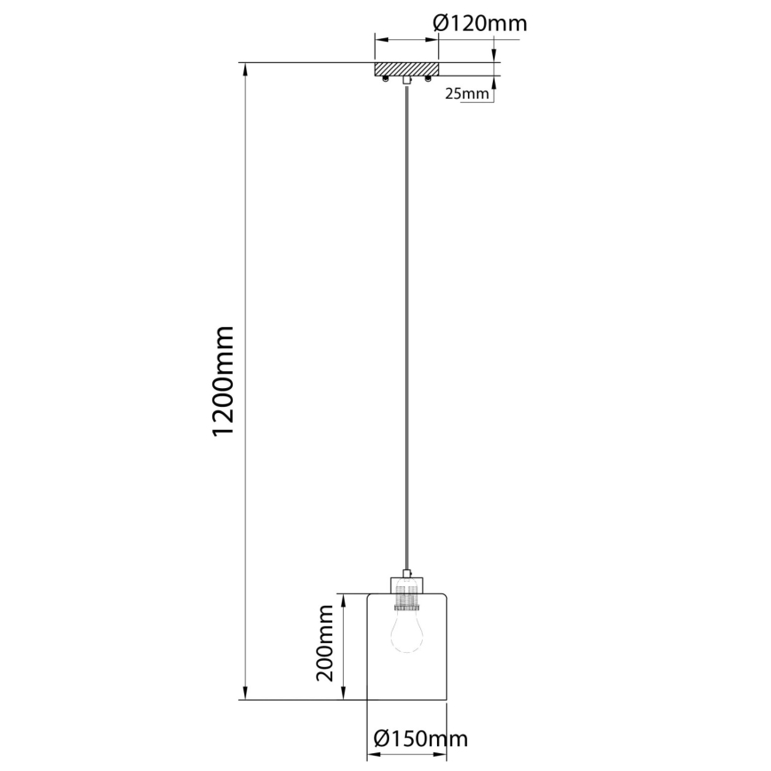 Globo - Lampa wisząca na lince 1xE27/60W/230V dąb/biały