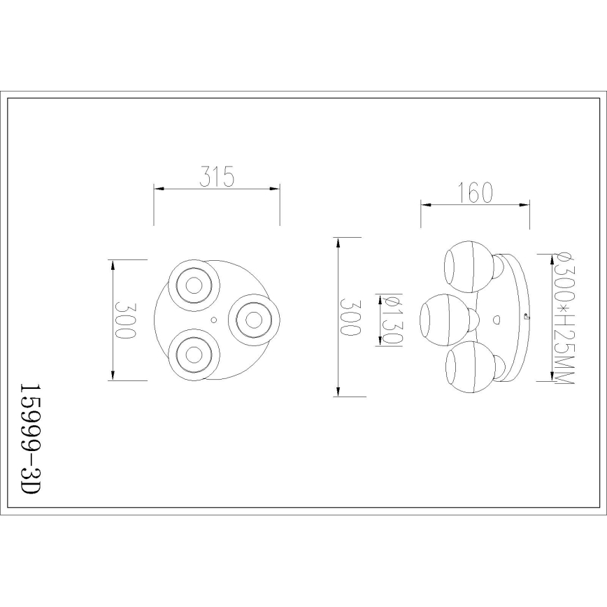 Globo - Lampa sufitowa 3xE27/60W/230V śr. 31,5 cm