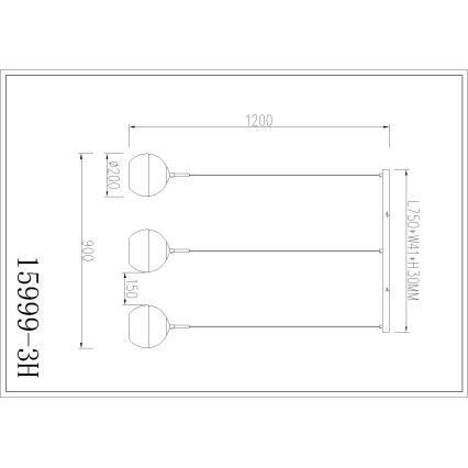 Globo - Żyrandol na lince 3xE27/60W/230V