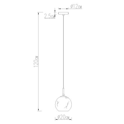 Globo - Lampa wisząca na lince 1xE27/60W/230V śr. 20 cm