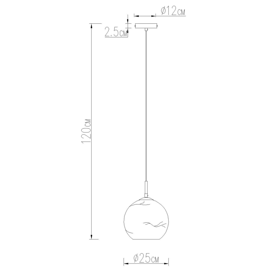 Globo - Lampa wisząca na lince 1xE27/60W/230V śr. 25 cm