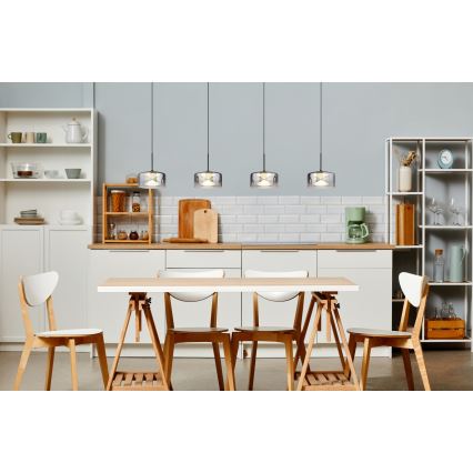 Globo - LED żyrandol na lince LED/24W/230V czarny/przydymiony