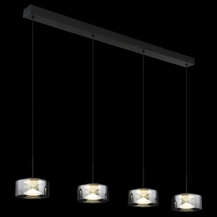 Globo - LED żyrandol na lince LED/24W/230V czarny/przydymiony