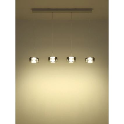 Globo - Lampa wisząca na lince LED/24W/230V biała/przydymiona