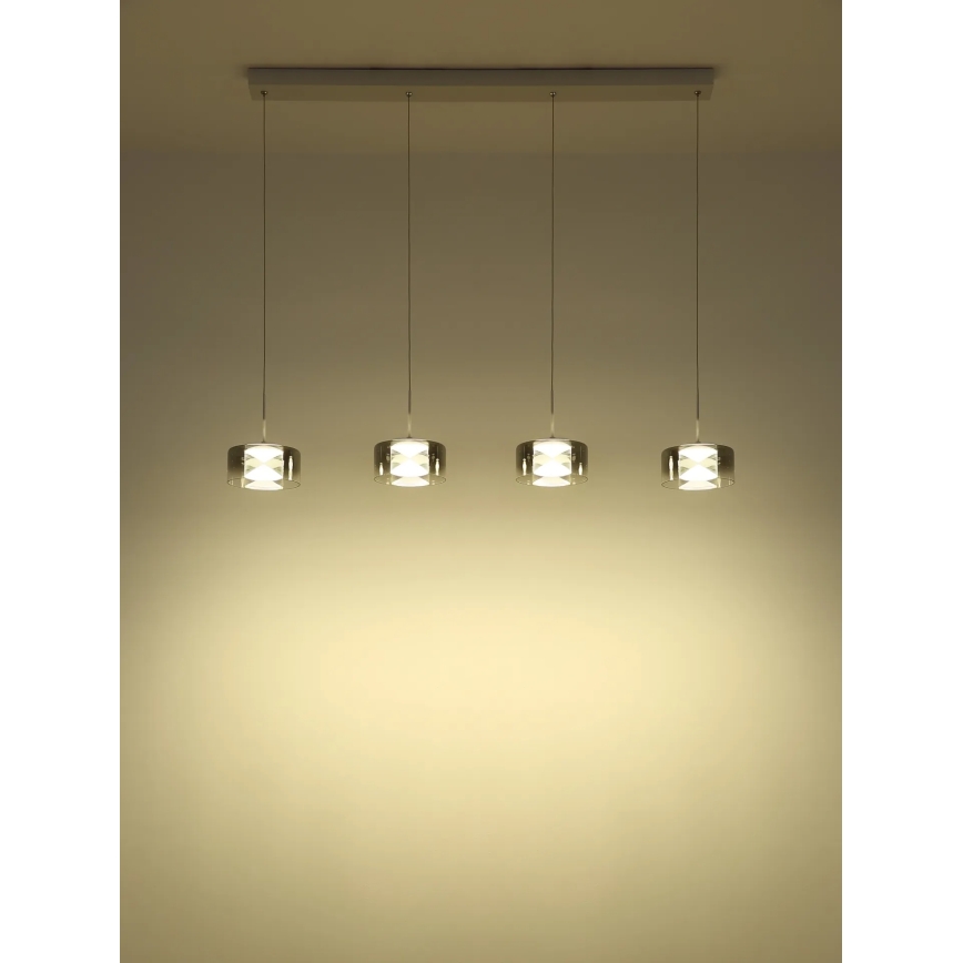 Globo - Lampa wisząca na lince LED/24W/230V biała/przydymiona
