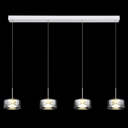 Globo - Lampa wisząca na lince LED/24W/230V biała/przydymiona