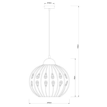 Globo - Lampa wisząca na lince 1xE27/60W/230V śr. 40 cm