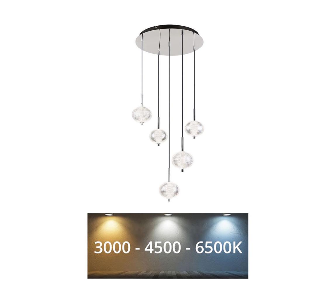 Globo 16042-5HC - LED Żyrandol na lince AIDA 5xLED/6,6W/230V 3000K/4500K/6500K