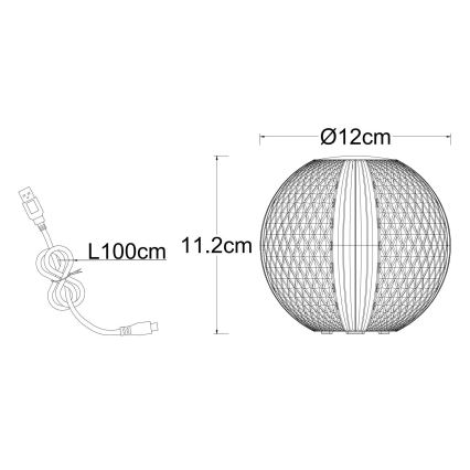Globo - LED Ściemnialna dotykowa lampa stołowa LED/2W/5V 1200 mAh USB przezroczysty