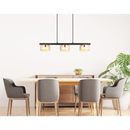Globo - LED Żyrandol na lince 3xGX53/6W/230V dymny/brązowy