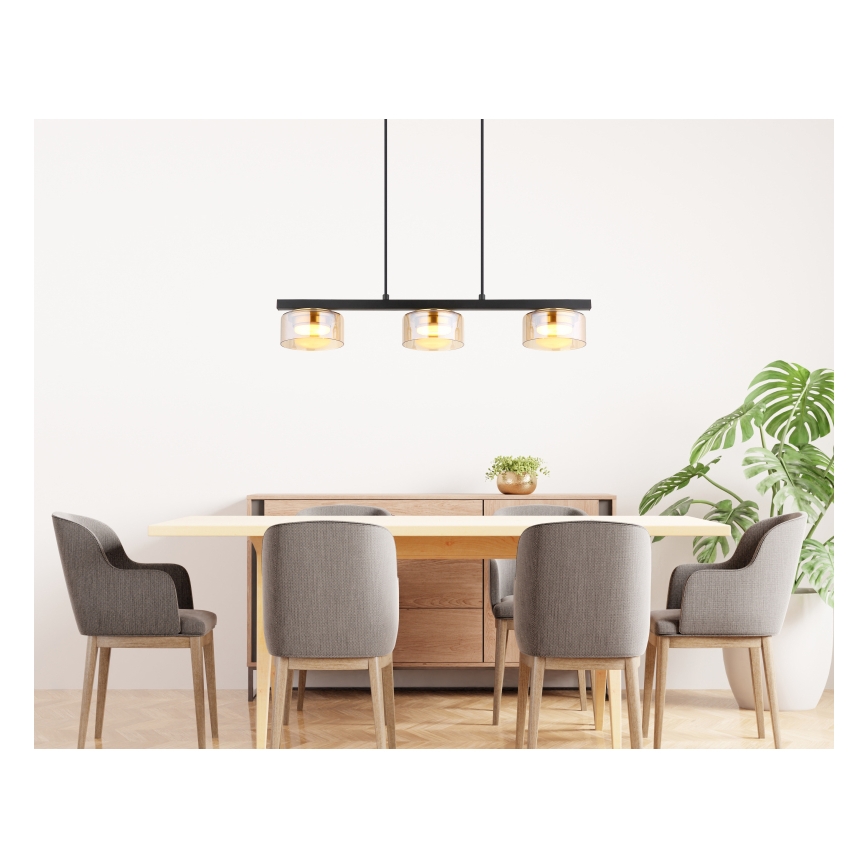 Globo - LED Żyrandol na lince 3xGX53/6W/230V dymny/brązowy