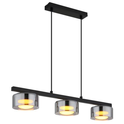 Globo - LED Żyrandol na lince 3xGX53/6W/230V dymny/czarny