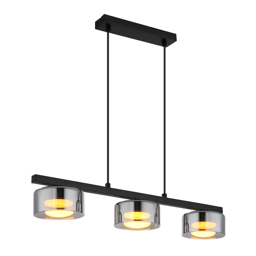 Globo - LED Żyrandol na lince 3xGX53/6W/230V dymny/czarny