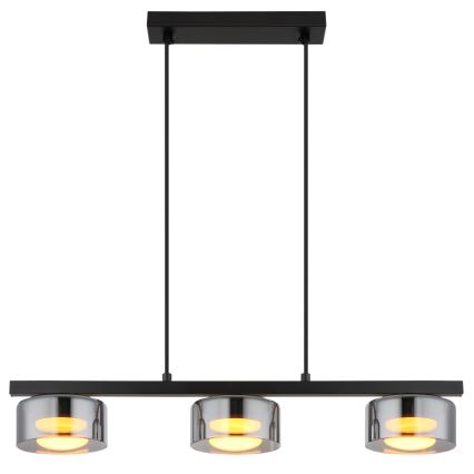 Globo - LED Żyrandol na lince 3xGX53/6W/230V dymny/czarny