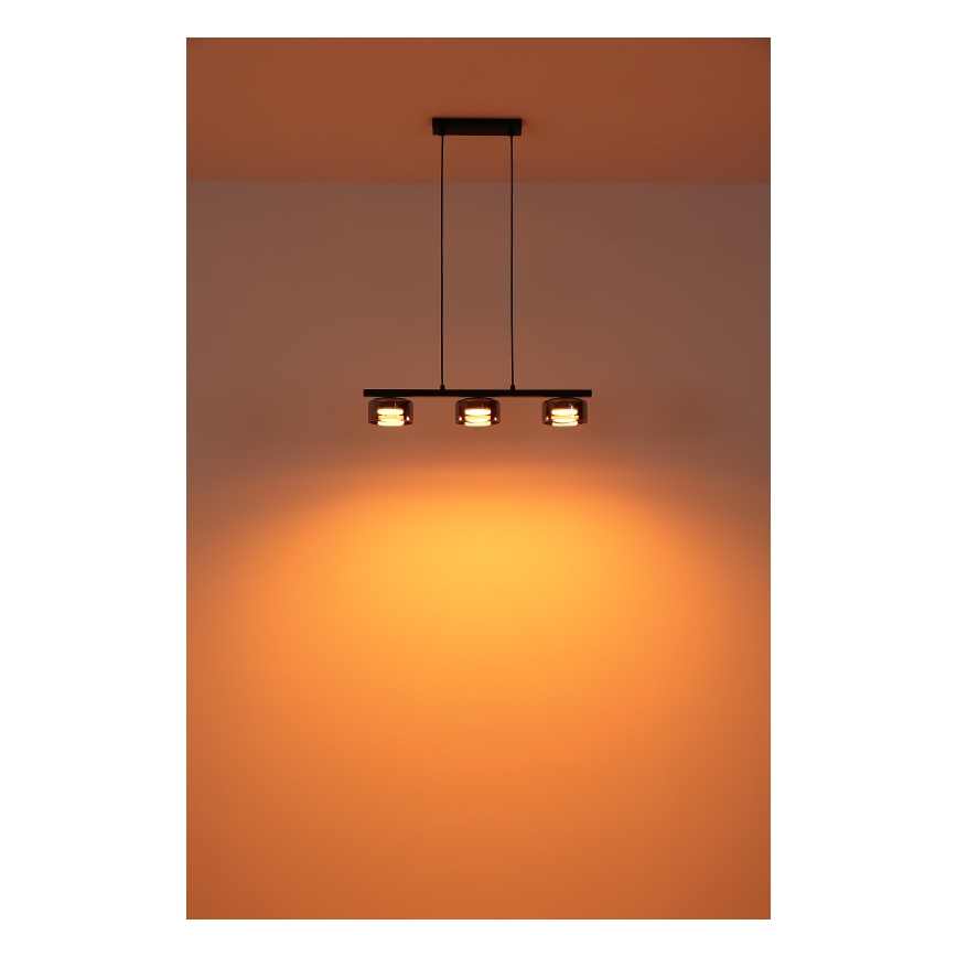 Globo - LED Żyrandol na lince 3xGX53/6W/230V dymny/czarny