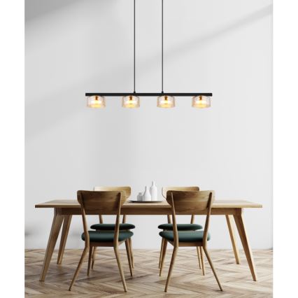 Globo - LED Żyrandol na lince 4xGX53/6W/230V dymny/brązowy