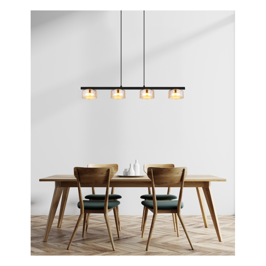 Globo - LED Żyrandol na lince 4xGX53/6W/230V dymny/brązowy