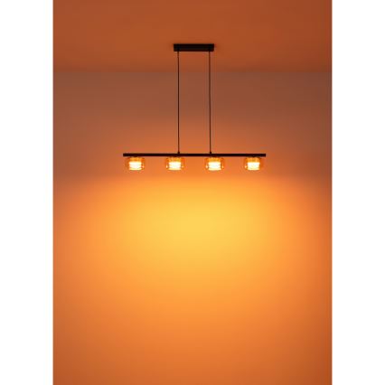 Globo - LED Żyrandol na lince 4xGX53/6W/230V dymny/brązowy