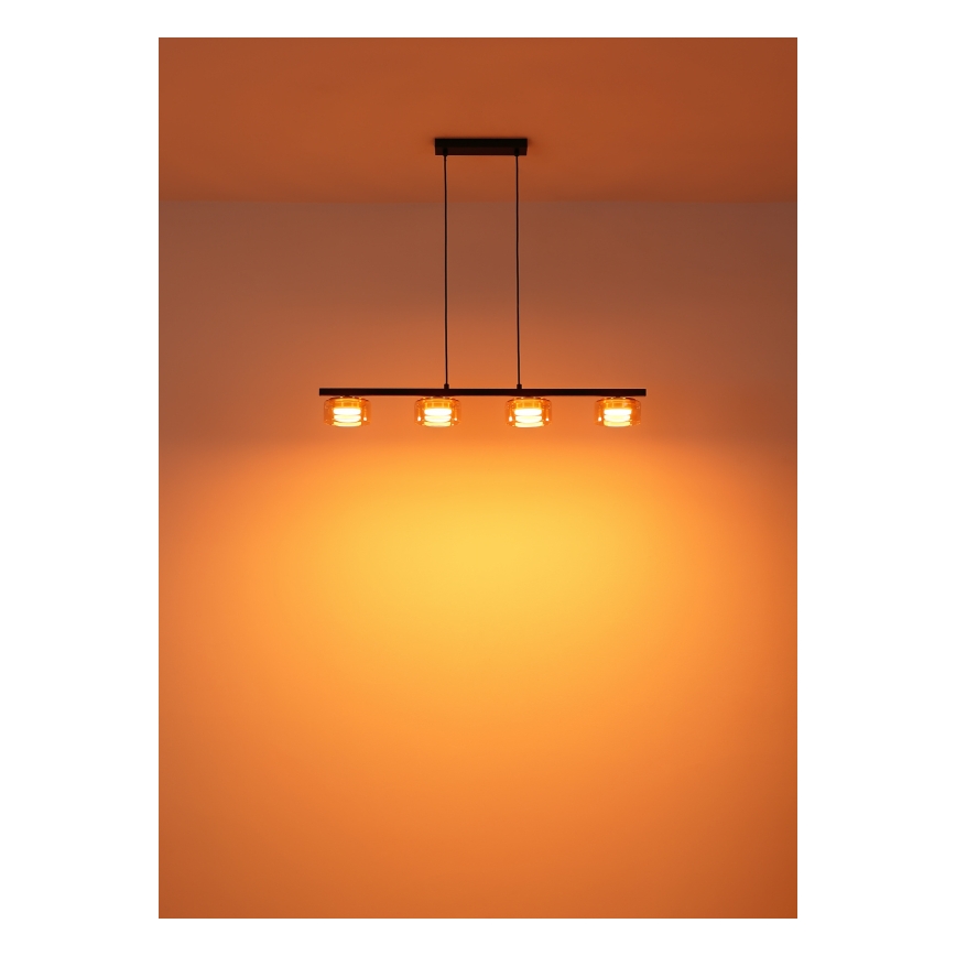 Globo - LED Żyrandol na lince 4xGX53/6W/230V dymny/brązowy