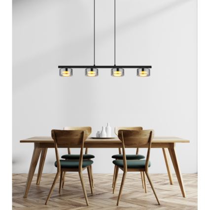 Globo - LED Żyrandol na lince 4xGX53/6W/230V dymny/czarny