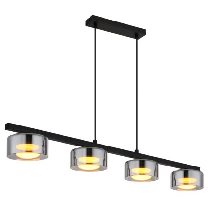 Globo - LED Żyrandol na lince 4xGX53/6W/230V dymny/czarny