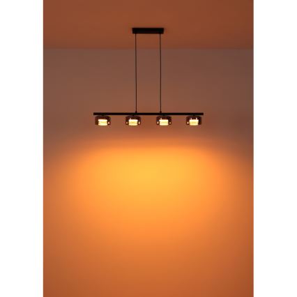 Globo - LED Żyrandol na lince 4xGX53/6W/230V dymny/czarny