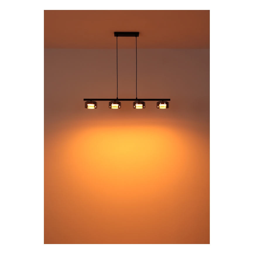 Globo - LED Żyrandol na lince 4xGX53/6W/230V dymny/czarny