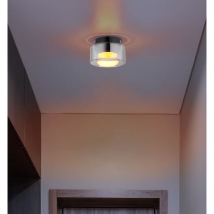 Globo - LED Plafon 1xGX53/6W/230V śr. 13 cm dymny/czarny