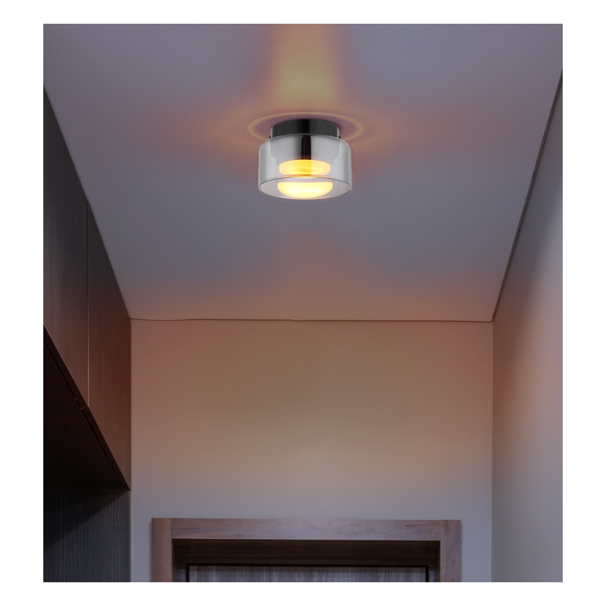 Globo - LED Plafon 1xGX53/6W/230V śr. 13 cm dymny/czarny