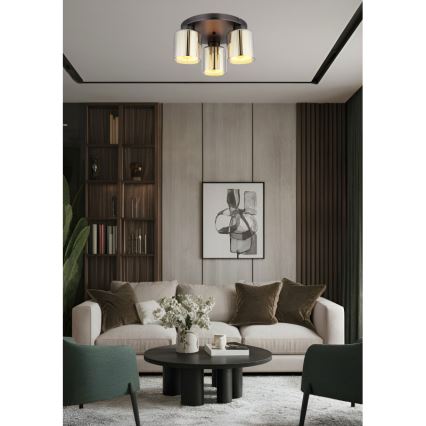 Globo - Lampa sufitowa 3xE27/60W/230V, błyszczący chrom, średnica 34,5 cm