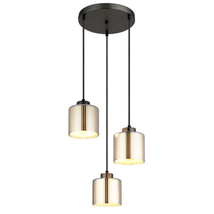 Globo - Żyrandol na lince 3xE27/60W/230V chrom błyszczący śr. 33 cm