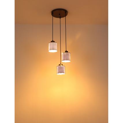 Globo - Żyrandol na lince 3xE27/60W/230V chrom błyszczący śr. 33 cm