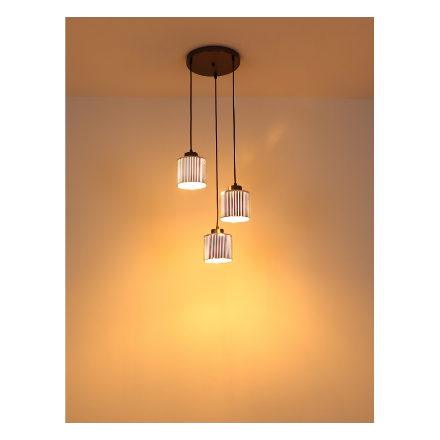 Globo - Żyrandol na lince 3xE27/60W/230V chrom błyszczący śr. 33 cm