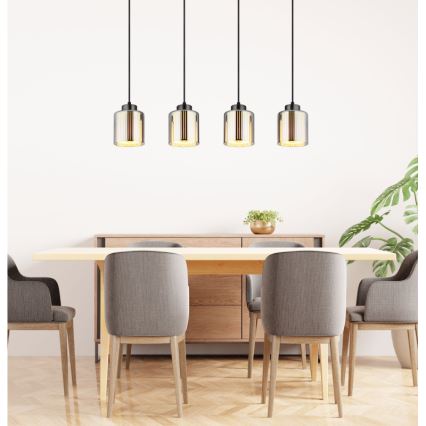 Globo - Żyrandol na lince 4xE27/60W/230V chrom błyszczący