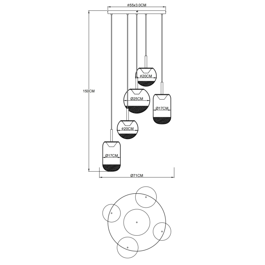 Globo - LED Żyrandol na lince LED/35W/230V