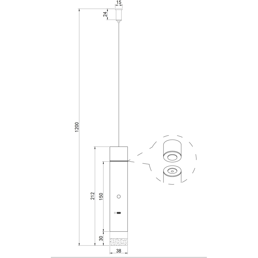 Globo - LED ściemnialna dotykowa lampa ładowalna 2 w 1 LED/2W/230/5V czarna