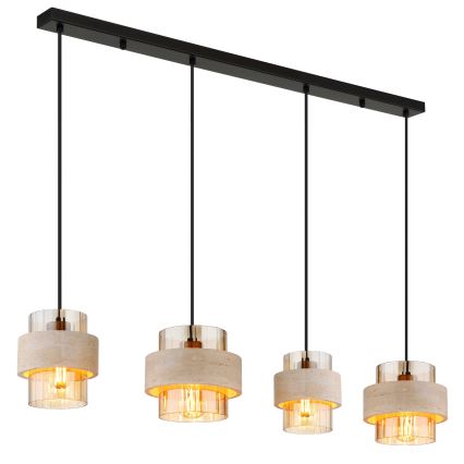Globo - Żyrandol na lince 4xE27/40W/230V trawertyn