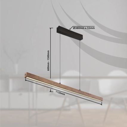Globo - LED ściemnialny dotykowy żyrandol na lince LED/24W/230V + LED/3W 3000K brązowy