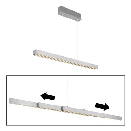 Globo - LED ściemnialna lampa wisząca na lince sterowana dotykiem LED/39W/230V 2700/4000/6000K matowy chrom