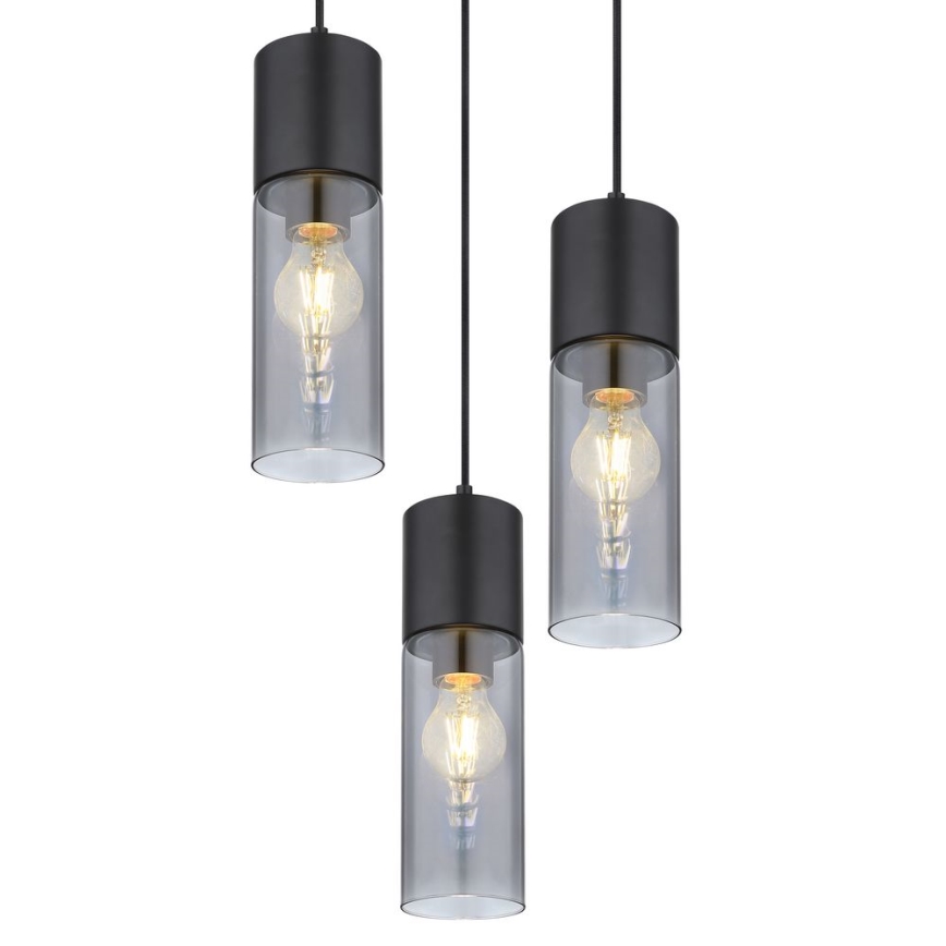Globo - Lampa wisząca na linkach 3xE27/25W/230V śr. 30 cm czarna