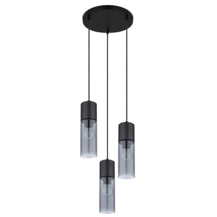 Globo - Żyrandol na lince 3xE27/25W/230V śr. 30 cm czarny