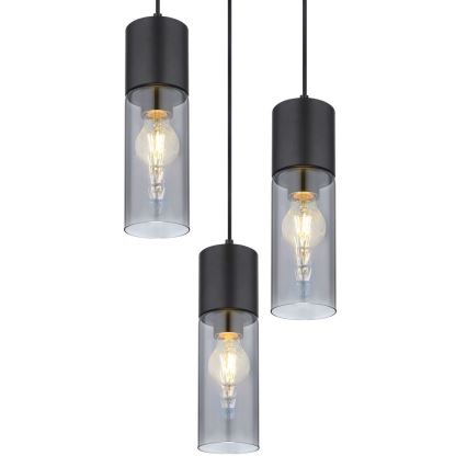 Globo - Żyrandol na lince 3xE27/25W/230V śr. 30 cm czarny