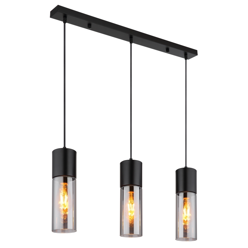 Globo - Żyrandol na lince 3xE27/25W/230V czarny
