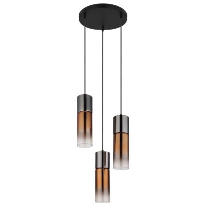 Globo - Żyrandol na lince 3xE27/25W/230V czarny/miedź