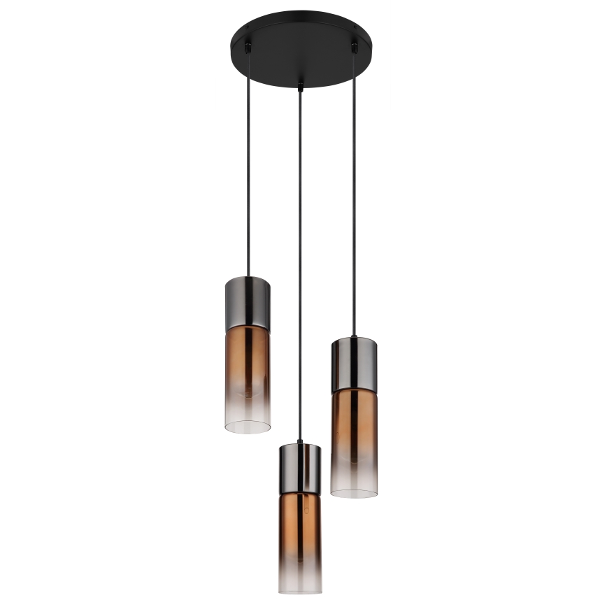 Globo - Żyrandol na lince 3xE27/25W/230V czarny/miedź