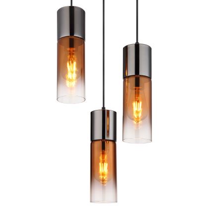 Globo - Żyrandol na lince 3xE27/25W/230V czarny/miedź