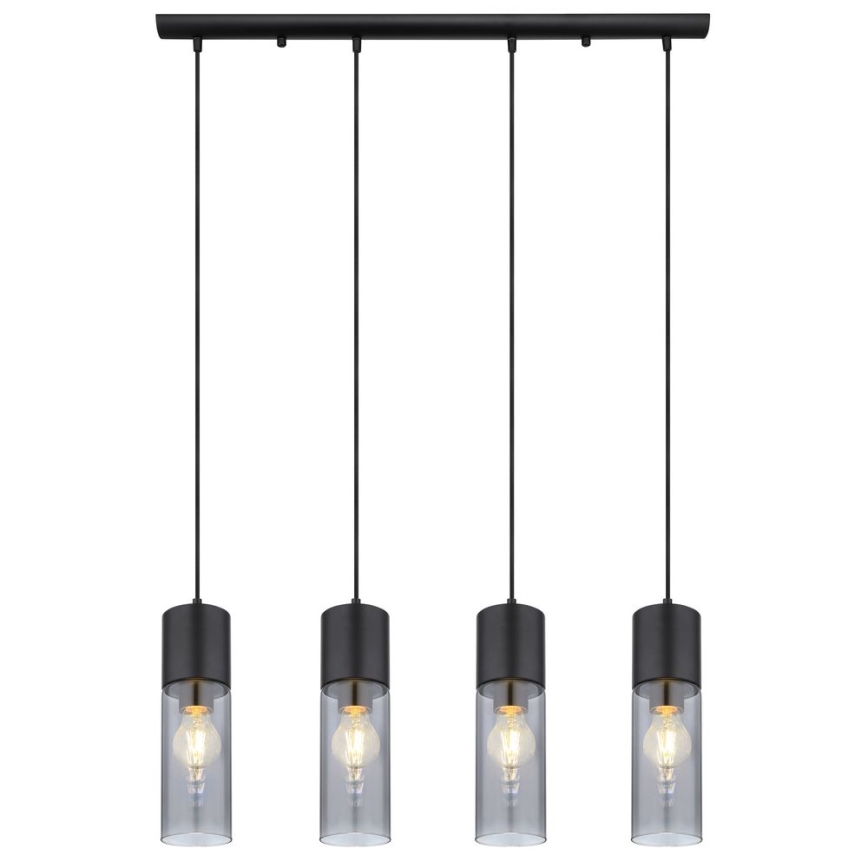 Globo - Żyrandol na lince 4xE27/25W/230V czarny