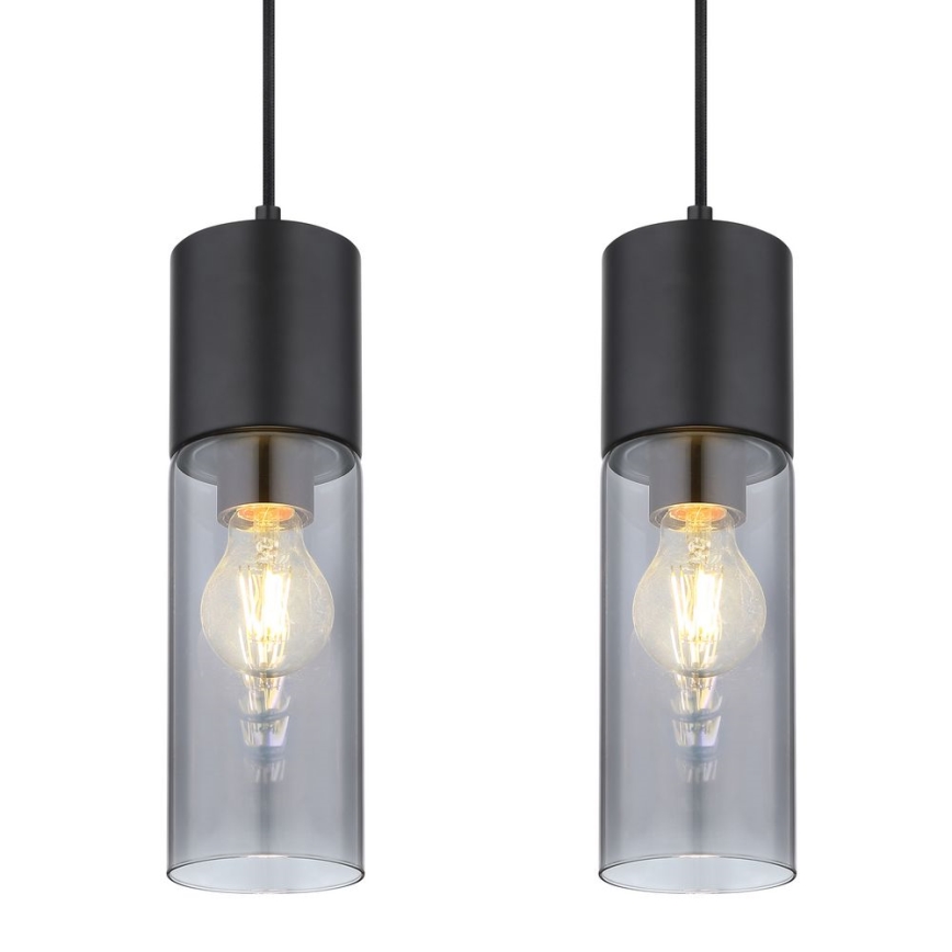 Globo - Żyrandol na lince 4xE27/25W/230V czarny